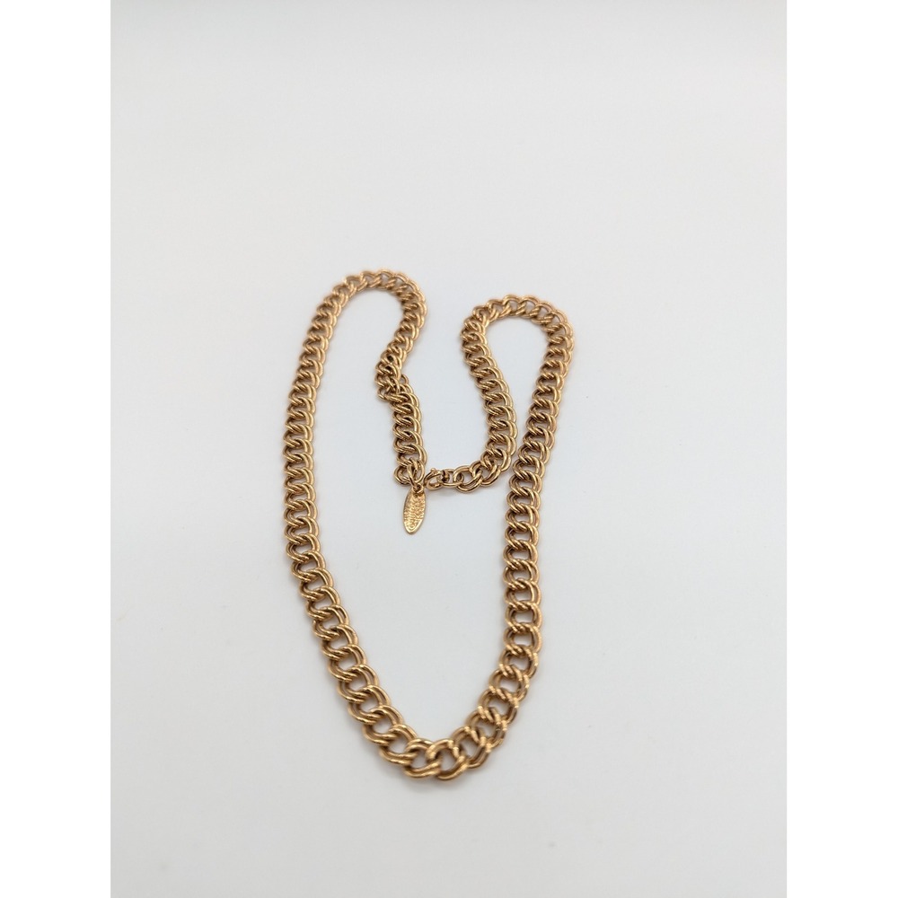 Sarah Coventry Vintage Gold Tone Double Link Curb Chain Necklace 17 Inch - Picture 2 of 4